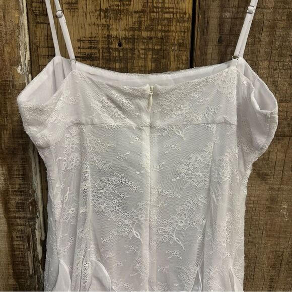 NBD Anila Midi Dress White Ruffle lace slip Revolve NWT Sz M - Picture 10 of 11